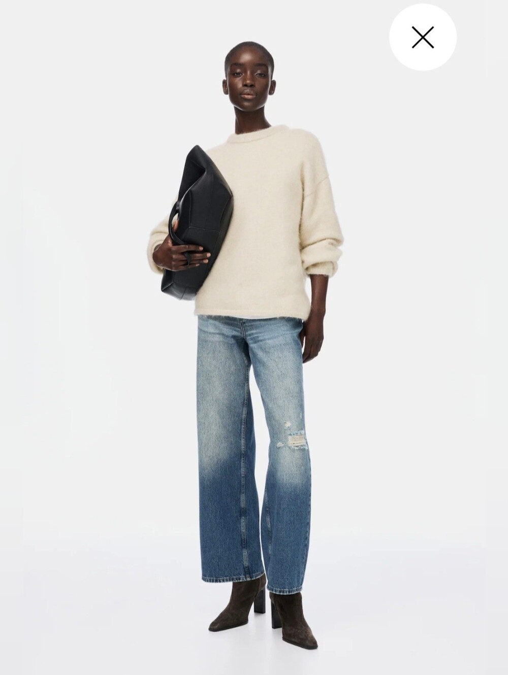 H&M EDITION Oversized Wool-Mohair Crewneck Sweater size XS